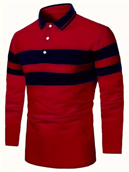 Christopher – casual color block long sleeve shirt