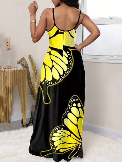 Grace - backless maxi dress with butterfly print