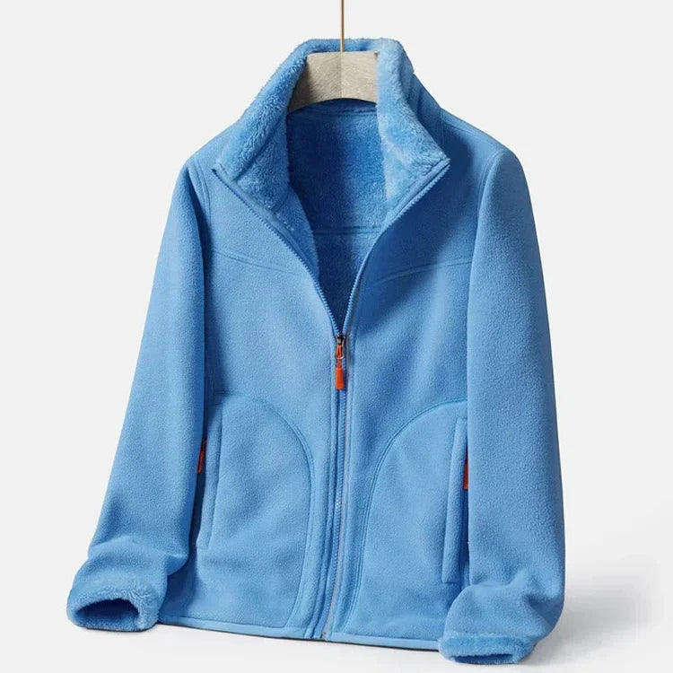 Fleeka - double-breasted warm fleece jacket for women