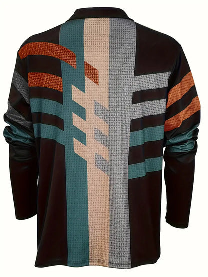 John color block waffle vintage long sleeve shirt