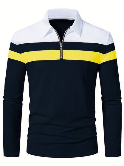 Ethan long sleeve zip polo shirt