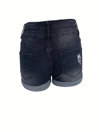 Natalie – spring/summer ribbed denim shorts