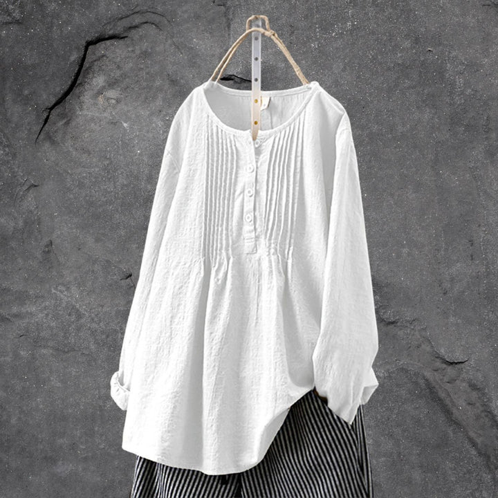 Airy boho-chic blouse shirt – with button placket and ruffles