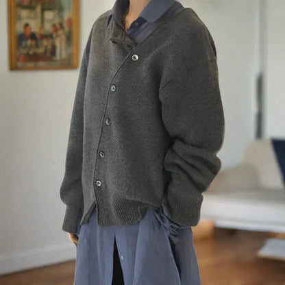 Celina - soft cardigan with diagonal button placket