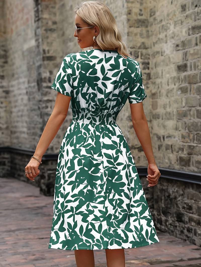 Amelia short sleeve floral wrap dress