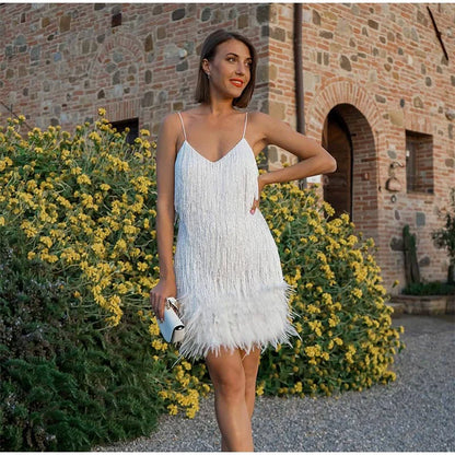 Nicolette | tassels sequins feather