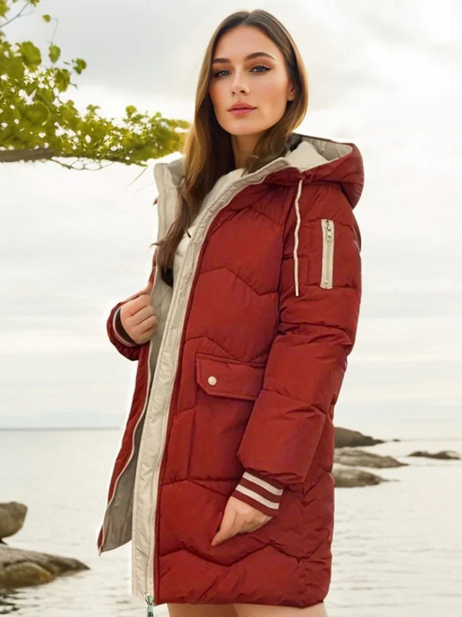 Hauda - coat with hood and zipper for women