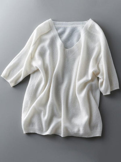 Alison | Cashmere knitted sweater with v-neck