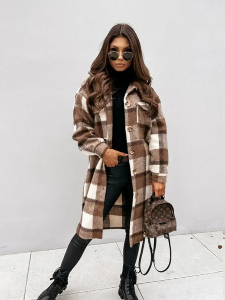 Teille - long checked jacket