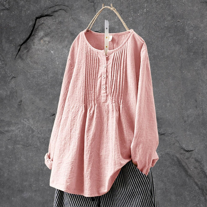 Airy boho-chic blouse shirt – with button placket and ruffles