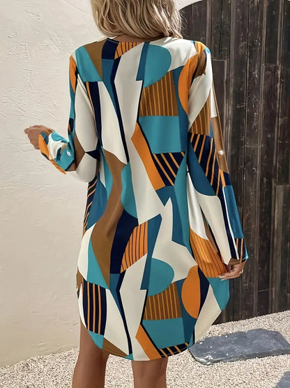 Charlotte - long sleeve color block dress