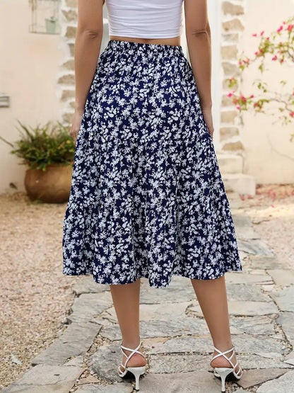 Remmi - floral print flared skirt with pockets