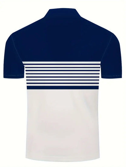 James color blocked short sleeve golf shirts for men