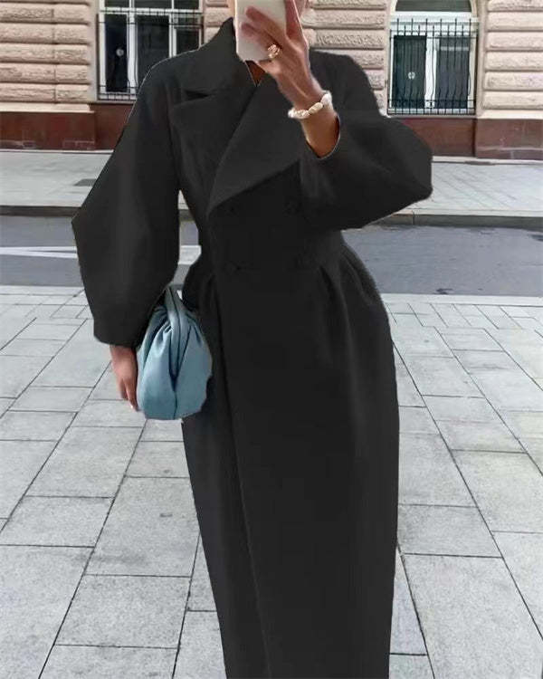 Retroluxe - vintage wool coat with lantern sleeves and lapels