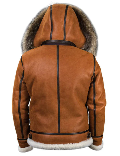 Meti - sheepskin jacket with fur hood