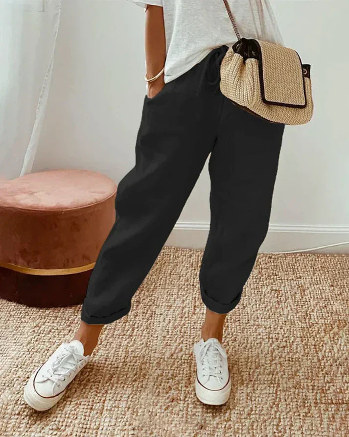 Linen sweatpants casual & elegant