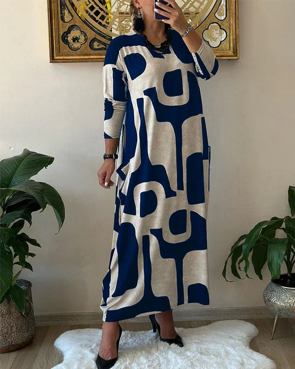 Emma - long sleeve dress with print