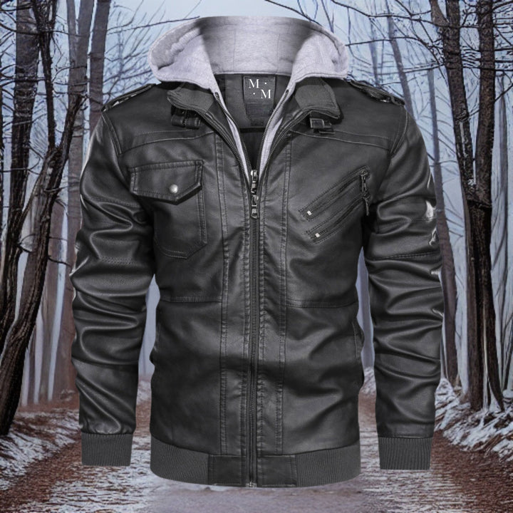 Heat leather – high-quality warm leather jacket with a hood