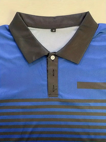 James color blocked short sleeve golf shirts for men