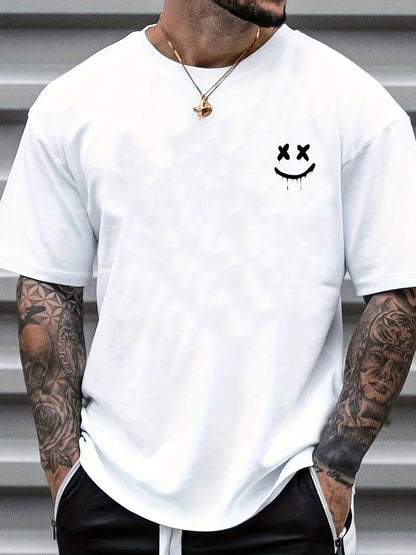 Brandon – t-shirt with smile print and crew neck