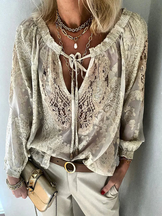 Lili - unique blouse with lace details