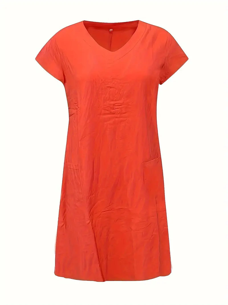 Gabriella – casual dress with two pockets and short sleeves