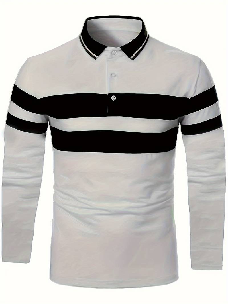 Christopher – casual color block long sleeve shirt