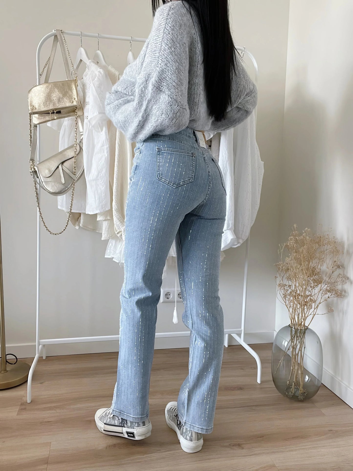 Twyla - glitter jeans with a high waist