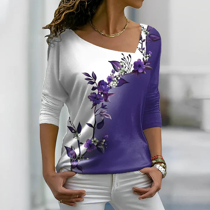 Floral t-shirt with contrasting colors