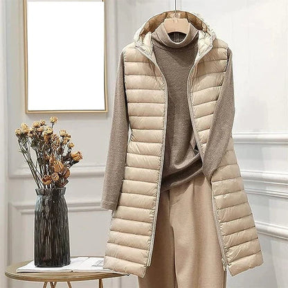 Sleevelesselegance – sleeveless long coat