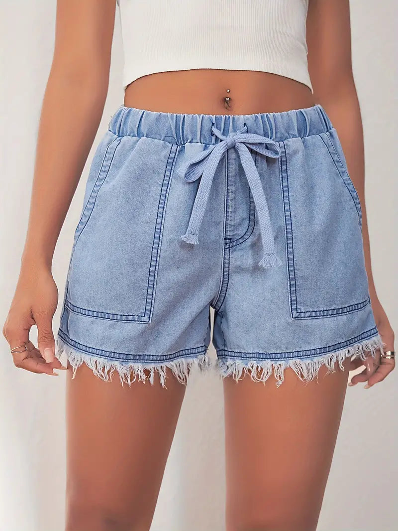 Eleanor – denim shorts with elastic waistband for spring/summer