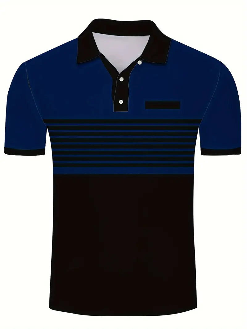 James color blocked short sleeve golf shirts for men