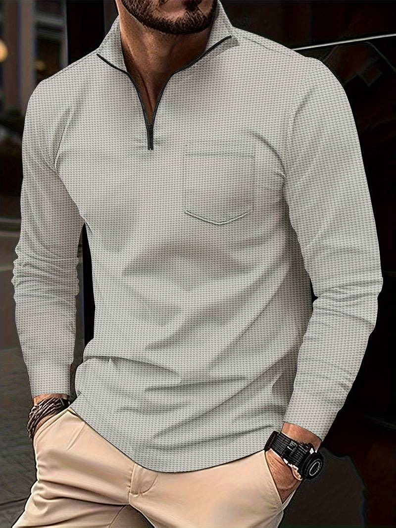 Mason long sleeve shirt with stand-up collar