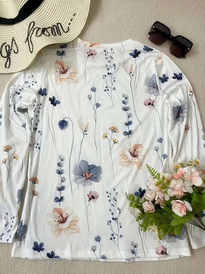 Victoria - floral print crew neck t-shirt for spring