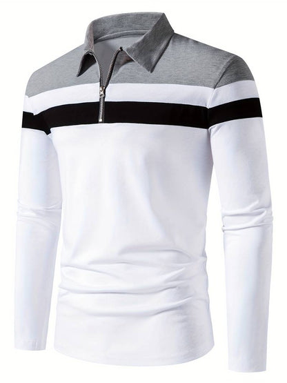 Ethan long sleeve zip polo shirt