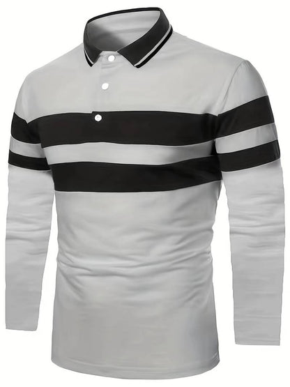 Christopher – casual color block long sleeve shirt