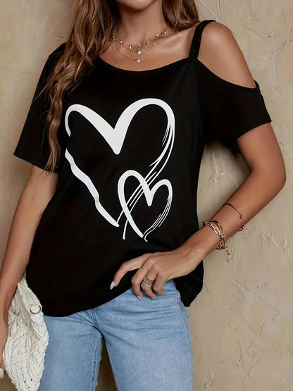 Jessamine – short sleeve top with heart print