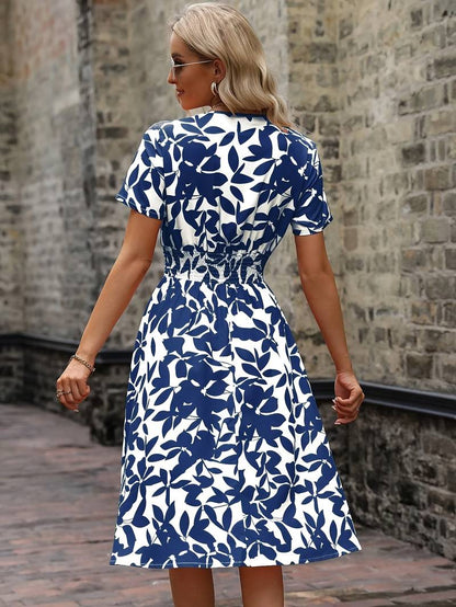 Amelia short sleeve floral wrap dress