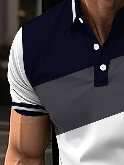 Liam – golf shirt with contrast color print