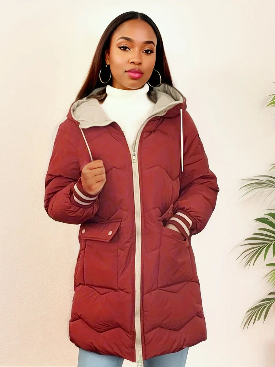 Hauda - coat with hood and zipper for women