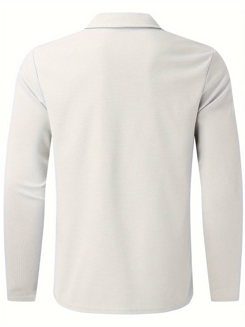 Alex casual long sleeve v-neck waffle shirt