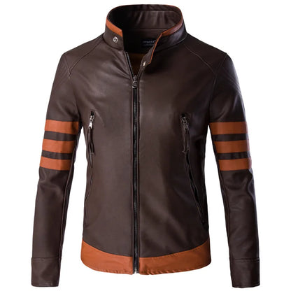 John - elegant men's leather jacket in a unique design