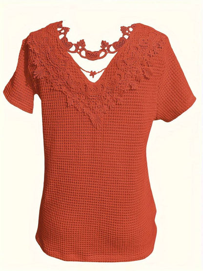 Rowena - contrast lace crew neck t-shirt