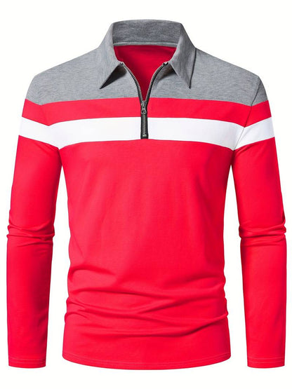 Ethan long sleeve zip polo shirt