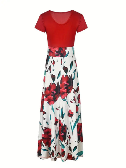 Audrey – dress with floral print and round neck