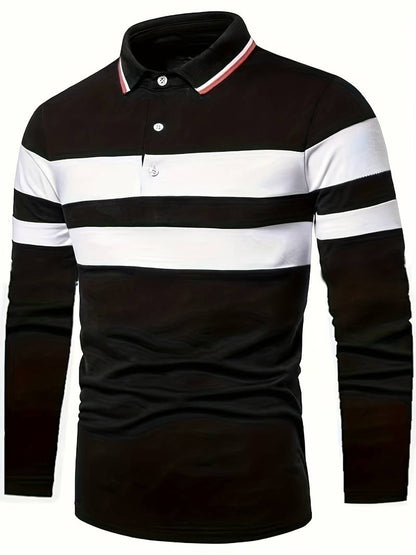 Christopher – casual color block long sleeve shirt