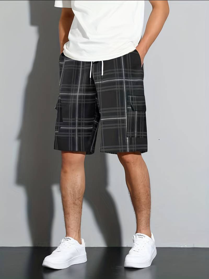 Elijah – checked shorts with side pockets