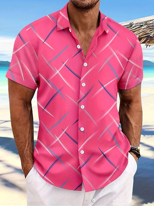 Adam – short-sleeved button-down shirt with a fashionable print