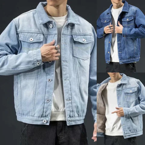 Cordell - denim jacket with thick wool lining