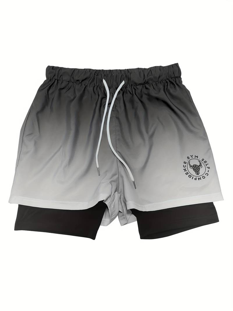 Alexander - men’s 2-in-1 double layer ombre shorts for men